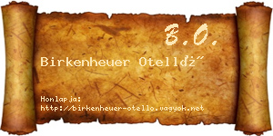 Birkenheuer Otelló névjegykártya